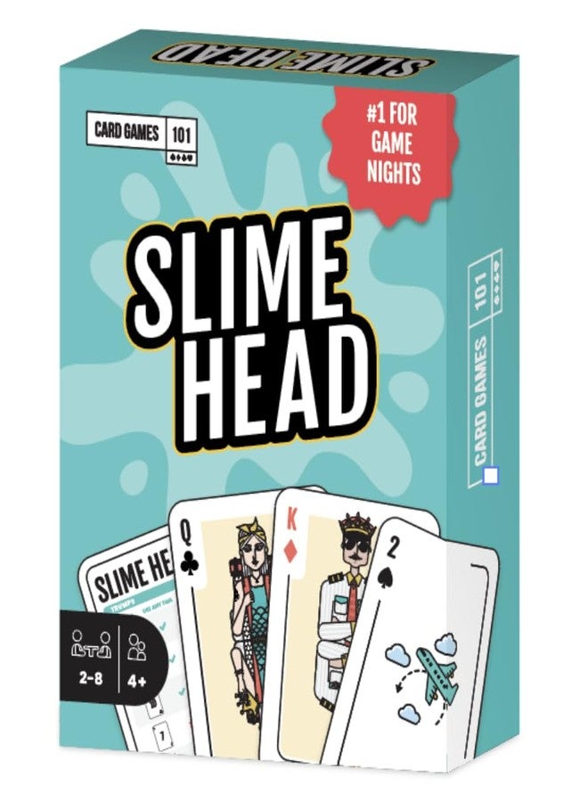 CardGames101 لعبة "رأس السلايم" - لعبة ورق سريعة وممتعة للعائلات | من 2 إلى 8 لاعبين | لعبة سفر وحفلات مع مجموعة أوراق مخصصة - Image 1